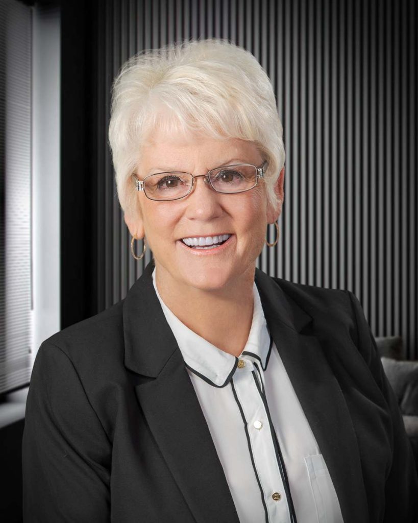 Smiling woman in professional attire